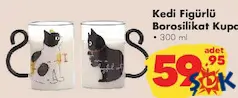 KEDİ FİGÜRLÜ BOROSİLİKAT KUPA 300 ML